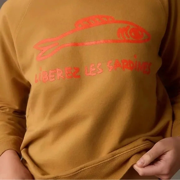 NWOT π Clare V Les Sardines Sweatshirt - Picture 3 of 8